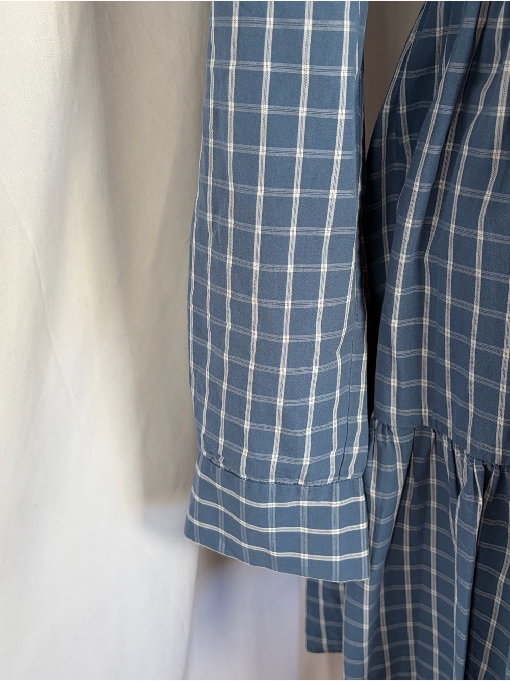 Veronica Beard Jamila Check Tiered Mini Dress Blue & White Windowpane Large - Picture 5 of 9
